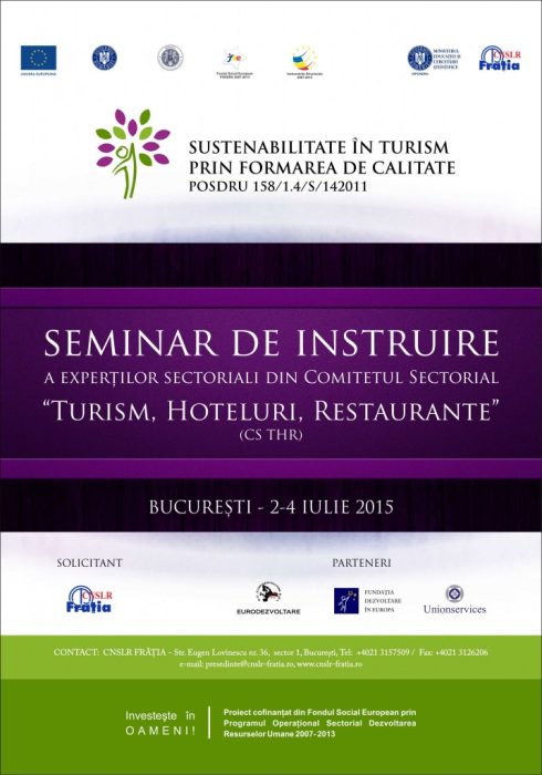 Seminar de instruire a experților din cadrul Comitetul Sectorial Turism Hoteluri Restaurante